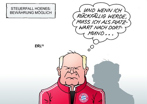 Cartoon: Hoeneß (medium) by Erl tagged uli,hoeneß,präsident,fc,bayern,münchen,steuerhinterziehung,schweiz,schwarzgeld,selbstanzeige,prozess,möglichkeit,strafe,bewährung,platzwart,borussia,dortmund,uli,hoeneß,präsident,fc,bayern,münchen,steuerhinterziehung,schweiz,schwarzgeld,selbstanzeige,prozess,möglichkeit,strafe,bewährung,platzwart,borussia,dortmund