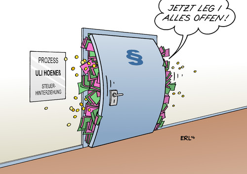 Cartoon: Hoeneß Prozess (medium) by Erl tagged uli,hoeneß,selbstanzeige,steuerhinterziehung,schwarzgeld,prozess,gericht,freispruch,gefängnis,bewährung,geldstrafe,sport,fußball,präsident,bayern,münchen,uli,hoeneß,selbstanzeige,steuerhinterziehung,schwarzgeld,prozess,gericht,freispruch,gefängnis,bewährung,geldstrafe,sport,fußball,präsident,bayern,münchen