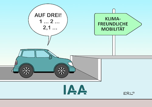 Cartoon: IAA 2 (medium) by Erl tagged politik,auto,automobilbau,automobil,messe,frankfurt,iaa,diesel,skandal,krise,alternative,antriebe,elektroauto,elektromobilität,wasserstoff,mobilität,zukunft,klima,co2,klimaschutz,klimawandel,verkehrswende,karikatur,erl,politik,auto,automobilbau,automobil,messe,frankfurt,iaa,diesel,skandal,krise,alternative,antriebe,elektroauto,elektromobilität,wasserstoff,mobilität,zukunft,klima,co2,klimaschutz,klimawandel,verkehrswende,karikatur,erl