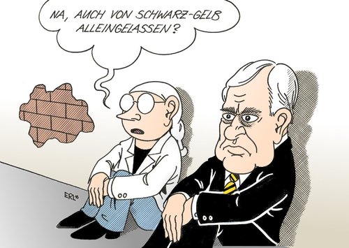 Cartoon: Im Schmollwinkel (medium) by Erl tagged bundespräsident,horst,köhler,rücktritt,schwarz,gelb,alleingelassen,verlassen,schmollwinkel,schmollen,kritik,bundespräsident,horst köhler,rücktritt,schwarz,gelb,verlassen,schmollwinkel,schmollen,kritik,horst,köhler