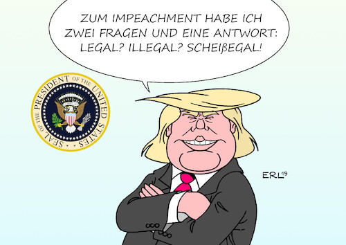 Cartoon: Impeachment II (medium) by Erl tagged politik,usa,präsident,donald,trump,impeachment,amtsenthebungsverfahren,telefonat,ukraine,militärhilfe,bedingung,ermittlungen,rivalen,amtsmissbrauch,aussagen,beweise,legal,illegal,scheißegal,spruch,sponti,teflon,lügen,wahrheit,fake,karikatur,erl,politik,usa,präsident,donald,trump,impeachment,amtsenthebungsverfahren,telefonat,ukraine,militärhilfe,bedingung,ermittlungen,rivalen,amtsmissbrauch,aussagen,beweise,legal,illegal,scheißegal,spruch,sponti,teflon,lügen,wahrheit,fake,karikatur,erl