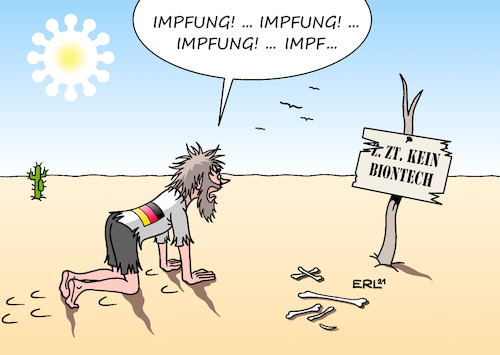 Cartoon: Impfstoffwüste Deutschland (medium) by Erl tagged politik,corona,virus,pandemie,covid19,impfung,impfstoff,knappheit,deutschland,wüste,wasser,durst,karikatur,erl,politik,corona,virus,pandemie,covid19,impfung,impfstoff,knappheit,deutschland,wüste,wasser,durst,karikatur,erl