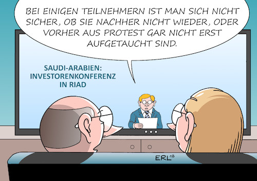 Cartoon: Investorenkonferenz (medium) by Erl tagged politik,saudi,arabien,konsulat,istanbul,mord,journalist,khashoggi,königshaus,könig,kronprinz,drahtzieher,reaktion,boykott,investoren,konferenz,investorenkonferenz,riad,handel,geschäft,geld,karikatur,erl,politik,saudi,arabien,konsulat,istanbul,mord,journalist,khashoggi,königshaus,könig,kronprinz,drahtzieher,reaktion,boykott,investoren,konferenz,investorenkonferenz,riad,handel,geschäft,geld,karikatur,erl