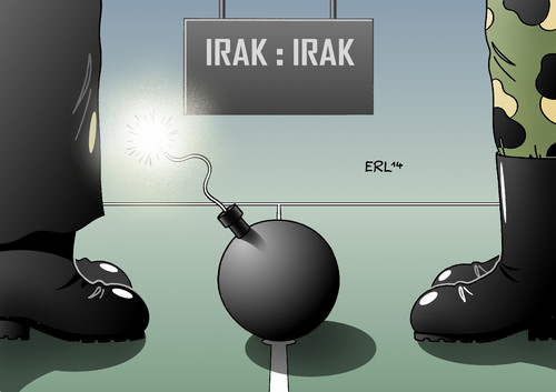 Cartoon: Irak gegen Irak (medium) by Erl tagged irak,isis,terror,krieg,islamisten,regierung,al,maliki,korruption,unterdrückung,sunniten,schiiten,fußball,weltmeisterschaft,wm,spiel,mannschaft,gegner,ball,bombe,irak,isis,terror,krieg,islamisten,regierung,al,maliki,korruption,unterdrückung,sunniten,schiiten,fußball,weltmeisterschaft,wm,spiel,mannschaft,gegner,ball,bombe