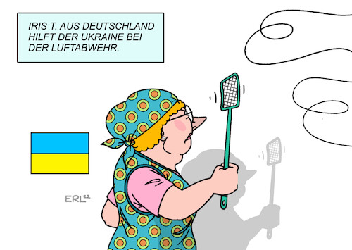 Cartoon: IRIS-T (medium) by Erl tagged politik,krieg,angriff,überfall,russland,ukraine,rückeroberung,explosion,krim,brücke,rache,wladimir,putin,raketen,städte,lieferung,luftabwehr,system,iris,deutschland,fliegenklatsche,waffenlieferung,waffen,karikatur,erl,politik,krieg,angriff,überfall,russland,ukraine,rückeroberung,explosion,krim,brücke,rache,wladimir,putin,raketen,städte,lieferung,luftabwehr,system,iris,deutschland,fliegenklatsche,waffenlieferung,waffen,karikatur,erl