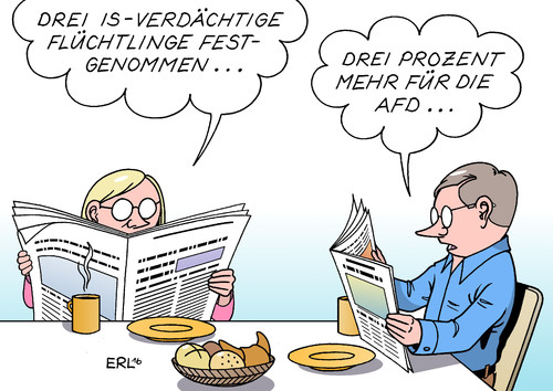 Cartoon: IS-Verdächtige (medium) by Erl tagged polizei,razzia,festnahme,terrorverdächtige,is,terrorismus,terroristen,einreise,deutschland,flüchtlinge,balkanroute,flüchtlingsheim,angst,spaltung,wählerstimmen,afd,rechtspopulismus,karikatur,erl,polizei,razzia,festnahme,terrorverdächtige,is,terrorismus,terroristen,einreise,deutschland,flüchtlinge,balkanroute,flüchtlingsheim,angst,spaltung,wählerstimmen,afd,rechtspopulismus,karikatur,erl