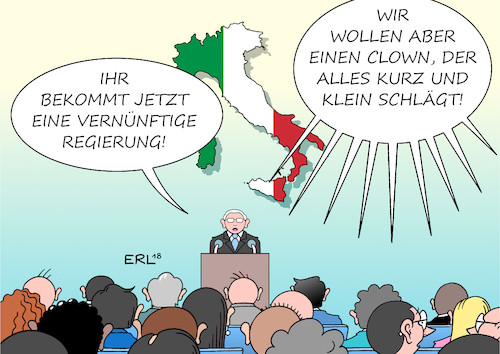 Cartoon: Italien Demokratie (medium) by Erl tagged politik,italien,regierung,koalition,movimento,stelle,lega,nord,rechtspopulismus,nationalismus,europafeindlichkeit,veränderung,europa,gefahr,euro,eurokrise,eu,präsident,sergio,mattarella,einspruch,verweigerung,folge,neuwahlen,übergangsregierung,technokrat,vernunft,cjlown,demokratie,landkarte,stiefel,karikatur,erl,politik,italien,regierung,koalition,movimento,stelle,lega,nord,rechtspopulismus,nationalismus,europafeindlichkeit,veränderung,europa,gefahr,euro,eurokrise,eu,präsident,sergio,mattarella,einspruch,verweigerung,folge,neuwahlen,übergangsregierung,technokrat,vernunft,cjlown,demokratie,landkarte,stiefel,karikatur,erl