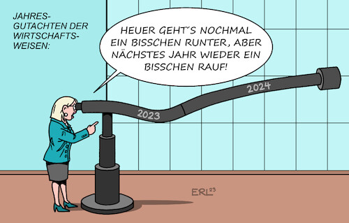 Cartoon: Jahresgutachten Wirtschaftsweise (medium) by Erl tagged politik,jahresgutachten,wirtschaftsweise,wirtschaft,wachstum,delle,2023,anstieg,2024,ausblick,fernrohr,karikatur,erl,politik,jahresgutachten,wirtschaftsweise,wirtschaft,wachstum,delle,2023,anstieg,2024,ausblick,fernrohr,karikatur,erl