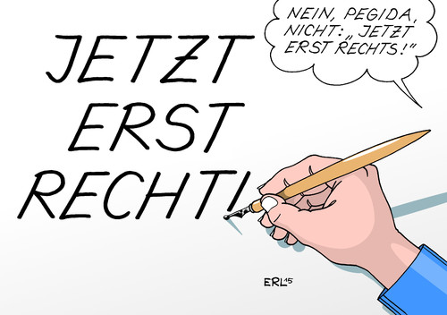 Cartoon: Jetzt erst recht! 1 (medium) by Erl tagged anschlag,satire,zeitschrift,charlie,hebdo,tote,tod,verletzte,terror,islamismus,islamismuskritik,frankreich,deutschland,pegida,rechtspopulismus,karikatur,erl,anschlag,satire,zeitschrift,charlie,hebdo,tote,tod,verletzte,terror,islamismus,islamismuskritik,frankreich