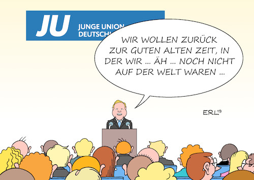 Cartoon: Junge Union (medium) by Erl tagged politik,junge,union,wahl,vorsitzender,tilman,kuban,jung,konservativ,alte,cdu,wertkonservativ,karikatur,erl,politik,junge,union,wahl,vorsitzender,tilman,kuban,jung,konservativ,alte,cdu,wertkonservativ,karikatur,erl