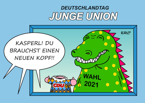 Cartoon: Junge Union (medium) by Erl tagged politik,wahl,bundestagswahl,2021,niederlage,cdu,neuanfang,inhalte,personal,neue,köpfe,junge,union,deutschlandtag,kinder,kasperltheater,kasperl,krokodil,karikatur,erl,politik,wahl,bundestagswahl,2021,niederlage,cdu,neuanfang,inhalte,personal,neue,köpfe,junge,union,deutschlandtag,kinder,kasperltheater,kasperl,krokodil,karikatur,erl