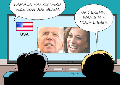 Cartoon: Kamala Harris (medium) by Erl tagged politik,usa,wahl,präsidentschaft,demokraten,kandidat,joe,biden,nominierung,vize,vizepräsidentin,kandidatin,kamala,harris,frau,nicht,weiß,mann,männer,trump,wahlkampf,karikatur,erl,politik,usa,wahl,präsidentschaft,demokraten,kandidat,joe,biden,nominierung,vize,vizepräsidentin,kandidatin,kamala,harris,frau,nicht,weiß,mann,männer,trump,wahlkampf,karikatur,erl