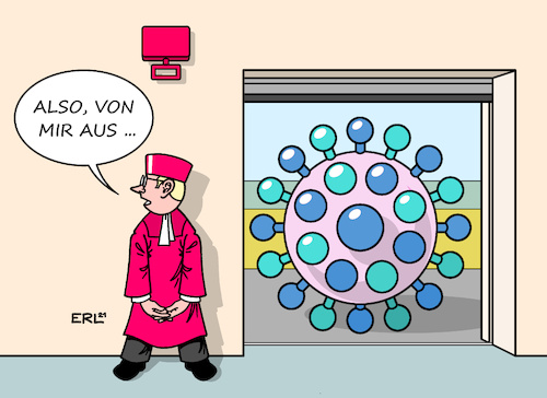 Cartoon: Karlsruhe (medium) by Erl tagged politik,corona,virus,pandemie,covid19,vierte,welle,urteil,karlsruhe,bundesverfassungsgericht,lockdown,kontaktverbot,notbremse,verfassungsgemäß,handeln,regierung,groko,ampel,karikatur,erl,politik,corona,virus,pandemie,covid19,vierte,welle,urteil,karlsruhe,bundesverfassungsgericht,lockdown,kontaktverbot,verfassungsgemäß,handeln,regierung,groko,ampel,karikatur,erl