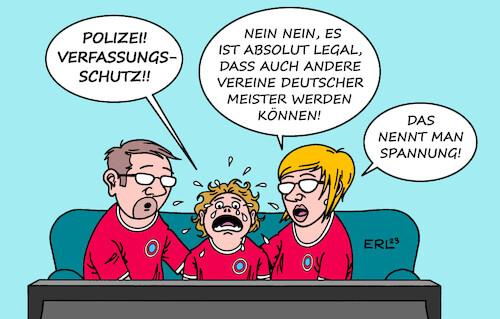 Cartoon: Kennt er noch nicht (medium) by Erl tagged politik,sport,fußball,bundesliga,deutscher,meister,titelrennen,fc,bayern,münchen,niederlage,stolpern,chance,verfolger,bvb,borussia,dortmund,spannung,neuland,kind,kinder,karikatur,erl,politik,sport,fußball,bundesliga,deutscher,meister,titelrennen,fc,bayern,münchen,niederlage,stolpern,chance,verfolger,bvb,borussia,dortmund,spannung,neuland,kind,kinder,karikatur,erl