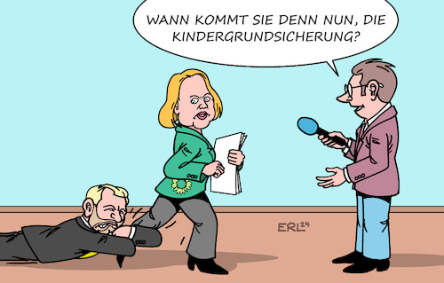 Cartoon: Kindergrundsicherung (medium) by Erl tagged politik,kindergrundsicherung,streit,verzögerung,ampel,familienministerin,lisa,paus,grüne,finanzminister,christian,lindner,fdp,klotz,am,bein,karikatur,erl,politik,kindergrundsicherung,streit,verzögerung,ampel,familienministerin,lisa,paus,grüne,finanzminister,christian,lindner,fdp,klotz,am,bein,karikatur,erl