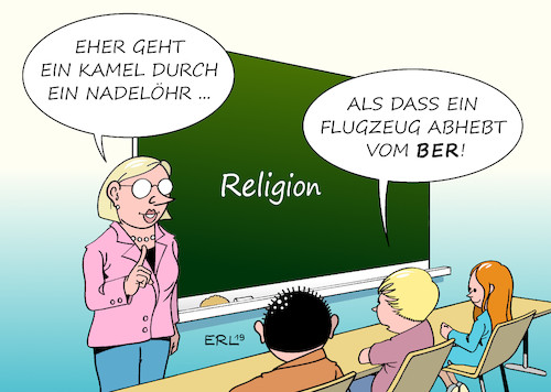 Cartoon: Kindermund (medium) by Erl tagged politik,flughafen,bau,hauptstadtflughafen,ber,berlin,brandenburg,verzögerung,kostenexplosion,eröffnung,aufschub,sankt,nimmerleinstag,religion,bibel,kamel,nadelöhr,flugzeug,karikatur,erl,politik,flughafen,bau,hauptstadtflughafen,ber,berlin,brandenburg,verzögerung,kostenexplosion,eröffnung,aufschub,sankt,nimmerleinstag,religion,bibel,kamel,nadelöhr,flugzeug,karikatur,erl