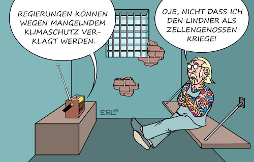 Cartoon: Klimaklagen (medium) by Erl tagged politik,klima,klimawandel,erderwärmung,co2,klage,schweizer,klimaseniorinnen,seniorin,schweiz,regierung,mangelnder,klimaschutz,europäischer,gerichtshof,für,menschenrechte,urteil,schutz,leben,gesundheit,bundesregierung,ampel,bremser,fdp,christian,lindner,gefängnis,zelle,zellengenosse,angst,karikatur,erl,politik,klima,klimawandel,erderwärmung,co2,klage,schweizer,klimaseniorinnen,seniorin,schweiz,regierung,mangelnder,klimaschutz,europäischer,gerichtshof,für,menschenrechte,urteil,schutz,leben,gesundheit,bundesregierung,ampel,bremser,fdp,christian,lindner,gefängnis,zelle,zellengenosse,angst,karikatur,erl