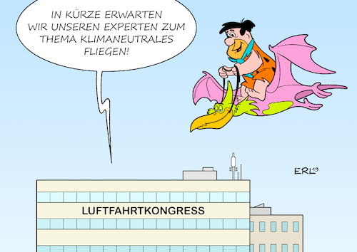 Cartoon: klimaneutrales Fliegen (medium) by Erl tagged politik,klima,klimawandel,erderwärmung,co2,klimaschutz,luftfahrt,kongress,fliegen,klimaneutral,experte,fred,feuerstein,flugzeug,flugsaurier,karikatur,erl,politik,klima,klimawandel,erderwärmung,co2,klimaschutz,luftfahrt,kongress,fliegen,klimaneutral,experte,fred,feuerstein,flugzeug,flugsaurier,karikatur,erl