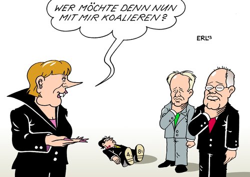 Cartoon: Koalitionen (medium) by Erl tagged grün,rot,schwarz,blutsauger,vampir,aussaugen,koalition,grünen,die,trittin,jürgen,spd,steinbrück,peer,rösler,philipp,vizekanzler,mutti,merkel,angela,bundeskanzlerin,gewinn,csu,cdu,raus,fdp,bundestag,2013,bundestagswahl,gelb,bundestagswahl,2013,bundestag,fdp,raus,cdu,csu,gewinn,bundeskanzlerin,angela,merkel,mutti,vizekanzler,philipp,rösler,peer,steinbrück,spd,die,grünen,koalition,aussaugen,vampir,blutsauger,schwarz,rot,grün,gelb