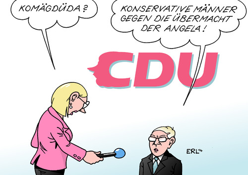 Cartoon: KOMÄGDÜDA (medium) by Erl tagged cdu,christlich,demokratische,partei,parteitag,vorsitzende,bundeskanzlerin,angela,merkel,dominanz,profil,kurs,linie,kanzlerinnenwahlverein,übermacht,mann,konservativ,minderheit,ärger,protest,pegida,bewegung,islamfeindlich,demonstration,karikatur,erl,cdu,christlich,demokratische,partei,parteitag,vorsitzende,bundeskanzlerin,angela,merkel,dominanz,profil,kurs,linie,kanzlerinnenwahlverein,übermacht,mann,konservativ,minderheit,ärger,protest,pegida,bewegung,islamfeindlich,rechtspopulistisch,demonstration,patrioten,islamisierung,abendland