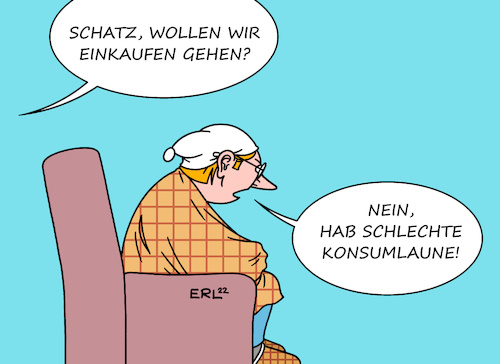 Cartoon: Konsumlaune (medium) by Erl tagged politik,krieg,russland,ukraine,energie,gas,knappheit,verteuerung,inflation,kauflaune,niedrig,wirtschaft,konsum,konsumlaune,einkaufen,geld,finanzen,karikatur,erl,politik,krieg,russland,ukraine,energie,gas,knappheit,verteuerung,inflation,kauflaune,niedrig,wirtschaft,konsum,konsumlaune,einkaufen,geld,finanzen,karikatur,erl