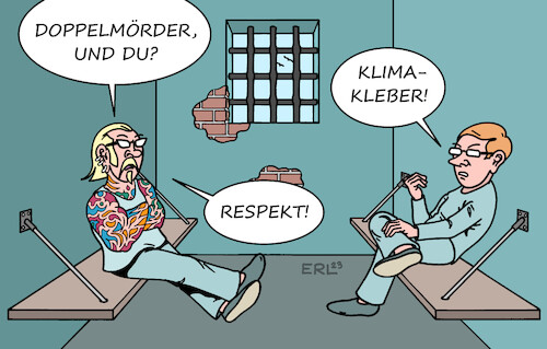 Cartoon: Kriminalität (medium) by Erl tagged politik,klima,klimawandel,erderwärmung,proteste,letzte,generation,klimaaktivisten,klimakleber,kleben,strasse,blockade,auto,verkehr,razzia,polizei,durchsuchung,verhaftung,gefängnis,kriminalität,mord,doppelmord,mörder,doppelmörder,karikatur,erl,politik,klima,klimawandel,erderwärmung,proteste,letzte,generation,klimaaktivisten,klimakleber,kleben,strasse,blockade,auto,verkehr,razzia,polizei,durchsuchung,verhaftung,gefängnis,kriminalität,mord,doppelmord,mörder,doppelmörder,karikatur,erl