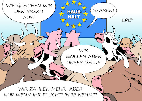 Cartoon: Kuhhandel (medium) by Erl tagged politik,eu,gipfel,haushalt,finanzen,geld,brexit,ausgleich,sparen,zahlen,bedingung,aufnahme,flüchtlinge,verteilung,solidarität,europa,kuhhandel,kuh,kühe,schweine,sparschweine,karikatur,erl,politik,eu,gipfel,haushalt,finanzen,geld,brexit,ausgleich,sparen,zahlen,bedingung,aufnahme,flüchtlinge,verteilung,solidarität,europa,kuhhandel,kuh,kühe,schweine,sparschweine,karikatur,erl