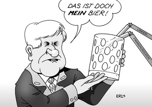 Cartoon: Länderfinanzausgleich (medium) by Erl tagged länderfinanzausgleich,geberländer,nehmerländer,bundesland,bayern,klage,bundesverfassungsgericht,bier,strohhalm,ministerpräsident,horst,seehofer