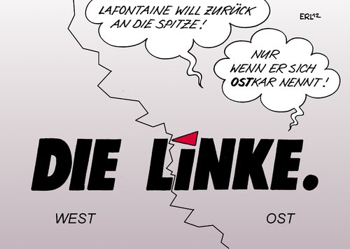 Cartoon: Lafontaine (medium) by Erl tagged die,linke,ost,west,partei,vorsitz,oskar,lafontaine,realisten,fundamentalisten,realos,radikale,realpolitik,annäherung,regierungsbeteiligung,dietmar,bartsch,die linke,ost,west,oskar lafontaine,fundamentalisten,radikale,realpolitik,oskar,lafontaine,die,linke