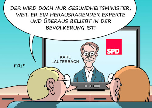 Cartoon: Lauterbach (medium) by Erl tagged politik,regierung,neu,ampel,spd,vorstellung,ministerinnen,minister,gesundheitsminister,karl,lauterbach,arzt,experte,fachwissen,beliebtheit,bevölkerung,corona,virus,pandemie,coronaleugner,impfgegner,karikatur,erl,politik,regierung,neu,ampel,spd,vorstellung,ministerinnen,minister,gesundheitsminister,karl,lauterbach,arzt,experte,fachwissen,beliebtheit,bevölkerung,corona,virus,pandemie,coronaleugner,impfgegner,karikatur,erl