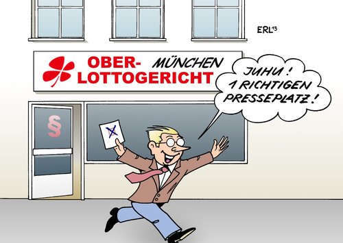 Cartoon: Losverfahren (medium) by Erl tagged nsu,mordserie,neonazi,rechtsextremismus,prozess,platzvergabe,presse,medien,pannen,losverfahren,lottozahlen,lottoannahmestelle,lotto,oberlandesgericht,münchen,gericht,justiz,justitia,recht,gesetz,nsu,mordserie,neonazi,rechtsextremismus,prozess,platzvergabe,presse,medien,pannen,losverfahren,lottozahlen,lottoannahmestelle,lotto,oberlandesgericht,münchen,gericht,justiz,justitia,recht,gesetz