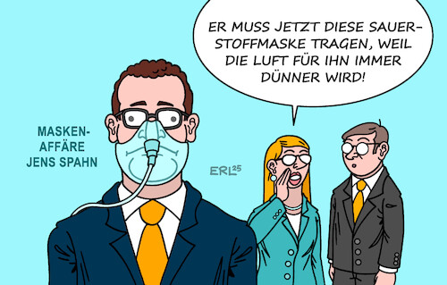Cartoon: Masken (medium) by Erl tagged politik,corona,pandemie,gesundheitsminister,jens,spahn,kauf,masken,überstürzt,überteuert,bericht,belastung,karikatur,erl,politik,corona,pandemie,gesundheitsminister,jens,spahn,kauf,masken,überstürzt,überteuert,bericht,belastung,karikatur,erl