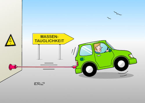 Cartoon: Massentauglichkeit (medium) by Erl tagged politik,mobilität,elektroauto,massentauglichkeit,reichweite,ladestationen,autogipfel,merkel,karikatur,erl,politik,mobilität,elektroauto,massentauglichkeit,reichweite,ladestationen,autogipfel,merkel,karikatur,erl