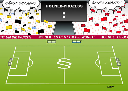 Cartoon: Match (medium) by Erl tagged uli,hoeneß,selbstanzeige,steuerhinterziehung,schwarzgeld,prozess,gericht,freispruch,gefängnis,bewährung,geldstrafe,sport,fußball,präsident,bayern,münchen,anhänger,gegner,fans,spielfeld,uli,hoeneß,selbstanzeige,steuerhinterziehung,schwarzgeld,prozess,gericht,freispruch,gefängnis,bewährung,geldstrafe,sport,fußball,präsident,bayern,münchen,anhänger,gegner,fans,spielfeld