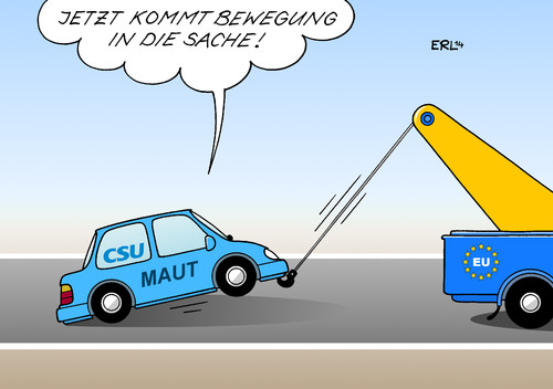 Cartoon: Maut (medium) by Erl tagged pkw,maut,ausländer,deutsche,idee,csu,wahlkampf,umsetzung,eu,recht,diskriminierung,auto,abschleppwagen,dobrindt,seehofer,karikatur,erl,pkw,maut,ausländer,deutsche,idee,csu,wahlkampf,umsetzung,eu,recht,diskriminierung,auto,abschleppwagen,dobrindt,seehofer