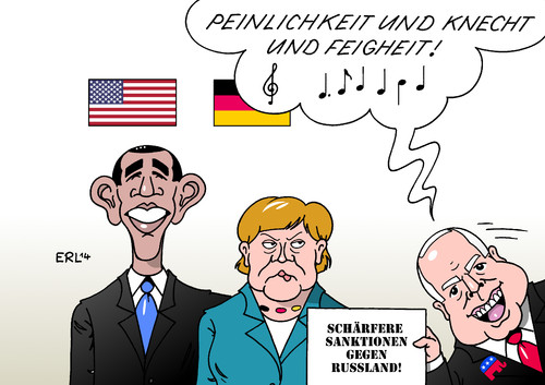 Cartoon: McCain (medium) by Erl tagged bundeskanzlerin,angela,merkel,deutschland,besuch,usa,präsident,barack,obama,ukraine,krise,sanktionen,russland,kritik,john,mccain,peinlichkeit,regierungsstil,abhängigkeit,industrie,bundeskanzlerin,angela,merkel,deutschland,besuch,usa,präsident,barack,obama,ukraine,krise,sanktionen,russland,kritik,john,mccain,peinlichkeit,regierungsstil,abhängigkeit,industrie