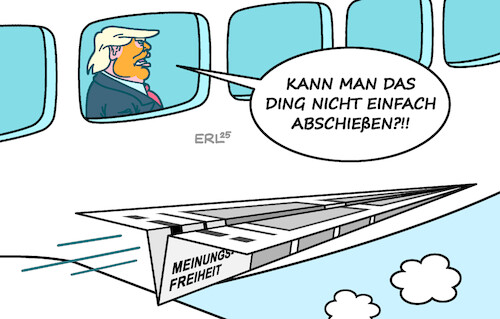 Cartoon: Meinungsfreiheit unter Trump (medium) by Erl tagged politik,usa,trump,bekämpfung,presse,medien,meinungsfreiheit,the,wall,street,journal,ausschluss,flug,karikatur,erl,politik,usa,trump,bekämpfung,presse,medien,meinungsfreiheit,the,wall,street,journal,ausschluss,flug,karikatur,erl