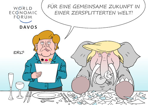 Cartoon: Merkel Davos (medium) by Erl tagged weltwirtschaftsforum,davos,world,economic,forum,weltwirtschaft,welt,wirtschaft,beratung,gespräche,austausch,reichtum,armut,schere,zerrissenheit,zerrissen,zersplittert,usa,präsident,donald,trump,rechtspopulismus,nationalismus,rassismus,abschottung,elefant,porzellanladen,porzellan,scherben,bundeskanzlerin,angela,merkel,rede,freihandel,freihandelsabkommen,handel,karikatur,erl,weltwirtschaftsforum,davos,world,economic,forum,weltwirtschaft,welt,wirtschaft,beratung,gespräche,austausch,reichtum,armut,schere,zerrissenheit,zerrissen,zersplittert,usa,präsident,donald,trump,rechtspopulismus,nationalismus,rassismus,abschottung,elefant,porzellanladen,porzellan,scherben,bundeskanzlerin,angela,merkel,rede,freihandel,freihandelsabkommen,handel,karikatur,erl