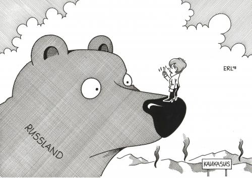 Cartoon: Merkel greift ein (medium) by Erl tagged russland,deutschland,merkel,besuch,bär,gespräch,kaukasus,konflikt,georgien,südossetien,abchasien,angela merkel,abchasien,abschreckung,abspaltung,ausnahmezustand,autonomie,beitrittsversuch,bodenschatz,david,demokratisierung,dimitri sanakojew,diplomatie,dmitri medwedew,einmarsch,eskalation,fremdherrschaft,gas,gaslieferant,gaspipeline,gebietsanspruch,georgien,goliath,hilflos,kaukasus,kaukasuskonflikt,kolonialpolitik,kompromisse,konflikt,kontrolle,krieg,kriegszustand,michail saakaschwili,militär,mobilmachung,nato,russischer bär,beitritt,öllieferant,operettenarmee,panzer,pistole,provokation,putin,rakete,russland,schwarzmarkt,südossetien,südostsetien konflikt,territorium,tiflis,un,unabhängigkeit,unterstützung,verhandeln,verhandlungen,verhandlungstisch,waffen,waffenstillstand,waffenstillstandserklärung,waffenstillstandsvorschlag,waffenverkauf,wladimir,wladimir putin,deutschland,besuch,bär,gespräch,angela,merkel,dimitri,sanakojew,dmitri,medwedew,michail,saakaschwili,südostsetien,russischer