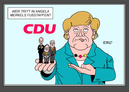 Merkels Fußstapfen Merkels Fußstapfen