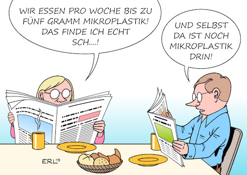 Cartoon: Mikroplastik (medium) by Erl tagged politik,umwelt,ernährung,nahrung,mikroplastik,essen,aufnahme,körper,risiko,gesundheit,karikatur,erl,politik,umwelt,ernährung,nahrung,mikroplastik,essen,aufnahme,körper,risiko,gesundheit,karikatur,erl