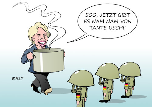 Cartoon: Minderjährige Bundeswehr (medium) by Erl tagged minderjährige,rekruten,soldaten,bundeswehr,anzahl,steigend,jugend,jung,minderjährig,anpassung,verteidigungsministerin,ursula,von,der,leyen,tante,uschi,kind,kinder,kleinkind,kleinkinder,essen,karikatur,erl,minderjährige,rekruten,soldaten,bundeswehr,anzahl,steigend,jugend,jung,minderjährig,anpassung,verteidigungsministerin,ursula,von,der,leyen,tante,uschi,kind,kinder,kleinkind,kleinkinder,essen,karikatur,erl