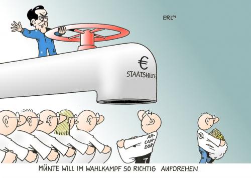 Cartoon: Münte (medium) by Erl tagged spd,wahlkampf,müntefering,krise,finanzkrise,witschaftskrise,staatshilfe,opel,arcandor,hahn,aufdrehen,spd,wahlkampf,wahl,wahlen,müntefering,finanzkrise,witschaftskrise,staatshilfe,opel,arcandor