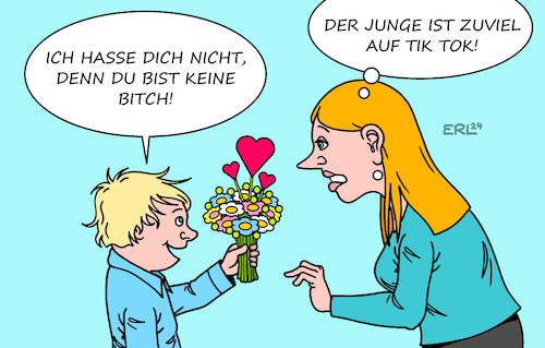 Cartoon: Muttertag (medium) by Erl tagged politik,gesellschaft,muttertag,mutter,kinder,kind,tik,tok,social,media,videos,internet,fake,news,hass,gewalt,liebe,karikatur,erl,politik,gesellschaft,muttertag,mutter,kinder,kind,tik,tok,social,media,videos,internet,fake,news,hass,gewalt,liebe,karikatur,erl