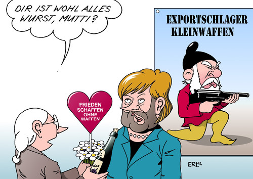 Cartoon: Mutti (medium) by Erl tagged bundeskanzlerin,angela,merkel,muttertag,herz,blumen,eurovision,song,contest,conchita,wurst,bart,lied,schlager,exportschlager,export,waffenexport,waffen,kleinwaffen,zwerg,bundeskanzlerin,angela,merkel,muttertag,herz,blumen,eurovision,song,contest,conchita,wurst,bart,lied,schlager,exportschlager,export,waffenexport,waffen,kleinwaffen,zwerg