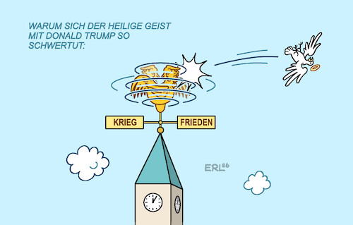 Cartoon: Nachtrag zu Pfingsten (medium) by Erl tagged politik,usa,trump,irankrieg,strategie,wirr,angriff,friedensplan,wetterhahn,rotieren,heiliger,geist,pfingsten,kirche,karikatur,erl,politik,usa,trump,irankrieg,strategie,wirr,angriff,friedensplan,wetterhahn,rotieren,heiliger,geist,pfingsten,kirche,karikatur,erl