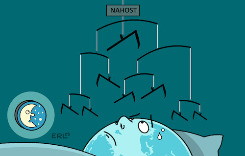 Cartoon: Nahost-Mobile (medium) by Erl tagged politik,terror,überfall,angriff,mord,geiselnahme,hamas,israel,nahost,eskalation,krieg,bodenoffensive,gaza,mobile,sense,erde,welt,schlaf,alptraum,mond,nachtlicht,karikatur,erl,politik,terror,überfall,angriff,mord,geiselnahme,hamas,israel,nahost,eskalation,krieg,bodenoffensive,gaza,mobile,sense,erde,welt,schlaf,alptraum,mond,nachtlicht,karikatur,erl