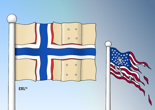 Cartoon: Norwegen USA (medium) by Erl tagged gewalt,amoklauf,waffen,mord,tötung,erschießen,mann,jung,täter,norwegen,utoya,usa,kino,batman,premiere,zeit,heilung,pflaster