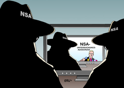 Cartoon: NSA BND (medium) by Erl tagged nsa,bnd,untersuchungsausschuss,überwachung,abhören,abhöraffäre,aufarbeitung,untersuchung,zusammenarbeit,wurmfortsatz,geheimdienst,usa,deutschland,nsa,bnd,untersuchungsausschuss,überwachung,abhören,abhöraffäre,aufarbeitung,untersuchung,zusammenarbeit,wurmfortsatz,geheimdienst,usa,deutschland