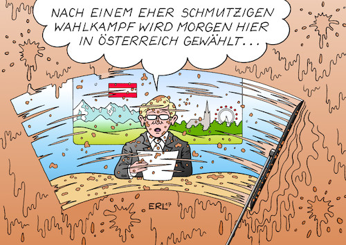 Cartoon: Österreich (medium) by Erl tagged österreich,wahl,nationalrat,nationalratswahl,wahlkampf,schmutzig,schlammschlacht,spö,christian,kern,övp,sebastian,kurz,fpö,heinz,strache,rechtspopulismus,alpenrepublik,wien,schlamm,scheibenwischer,nachrichten,karikatur,erl,österreich,wahl,nationalrat,nationalratswahl,wahlkampf,schmutzig,schlammschlacht,spö,christian,kern,övp,sebastian,kurz,fpö,heinz,strache,rechtspopulismus,alpenrepublik,wien,schlamm,scheibenwischer,nachrichten,karikatur,erl